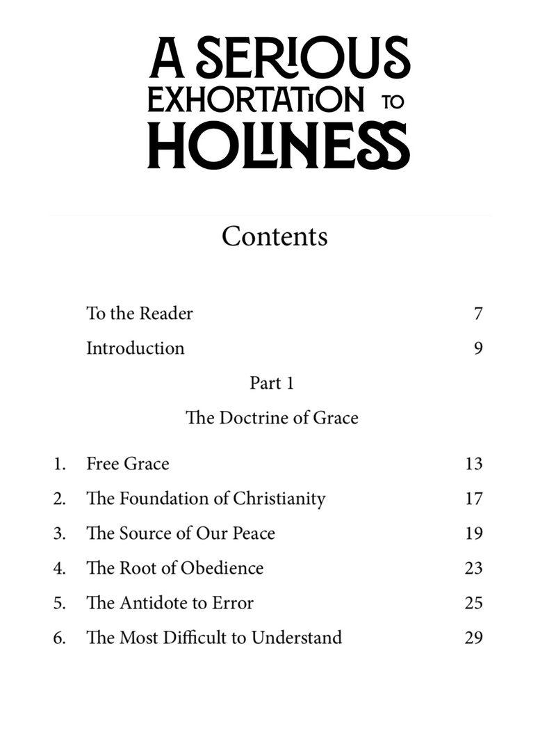 A Serious Exhortation to Holiness